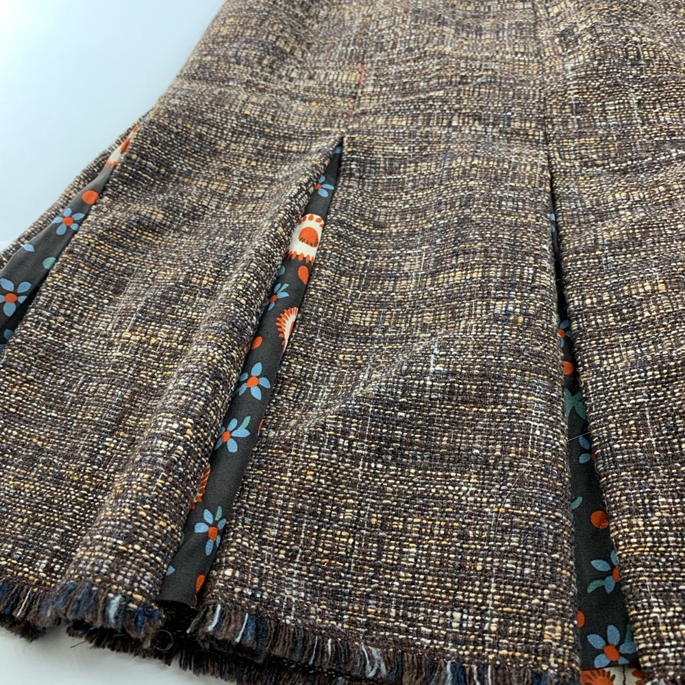 Moschino Cheap Chic Tweed Silk Wool Pleated Skirt - Picture 2 of 4